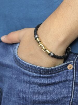 black faux leather stylish wrist band (copy)