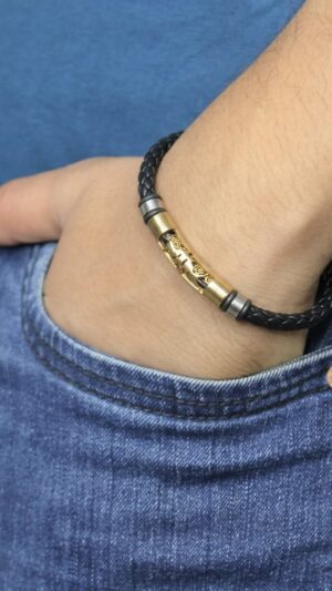 black faux leather stylish wrist band (copy)