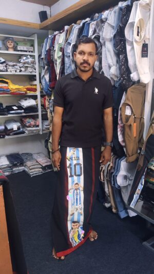 custom football dhoti messi
